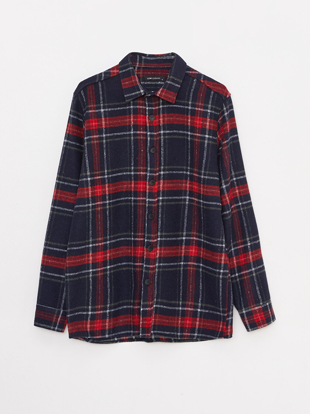Kırmızı Regular Fit Uzun Kollu Ekose Erkek Oduncu Gömlek-5