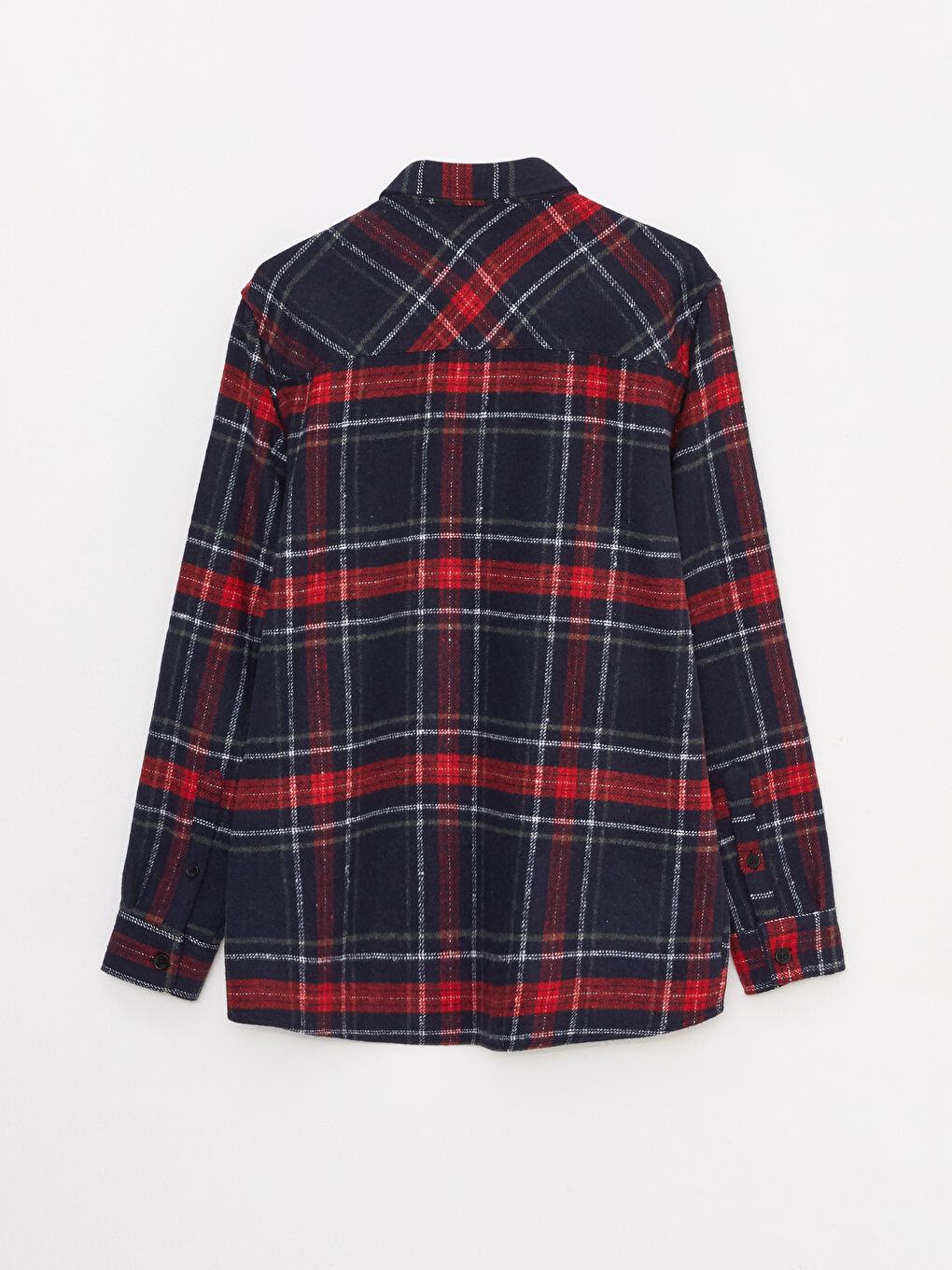 Kırmızı Regular Fit Uzun Kollu Ekose Erkek Oduncu Gömlek-6