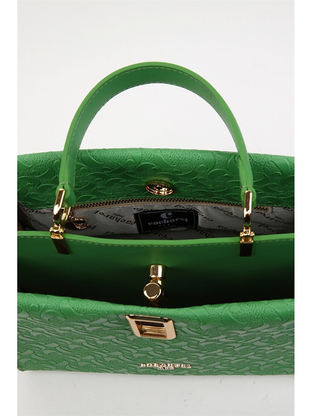 Yeşil Desenli Kadın Tote Çanta