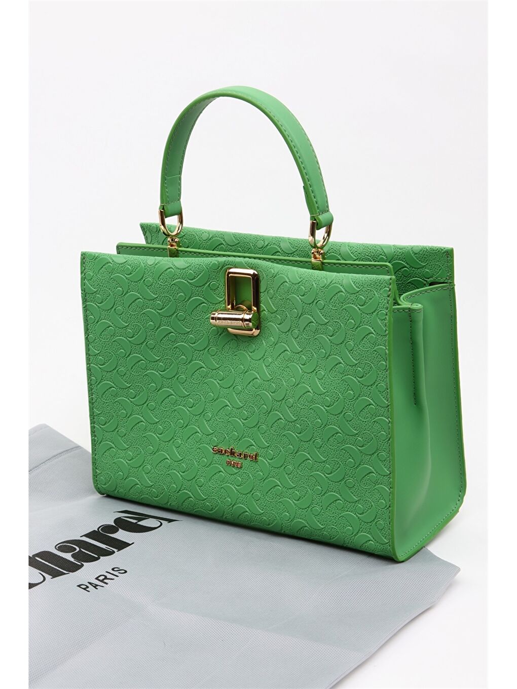 Yeşil Desenli Kadın Tote Çanta-1