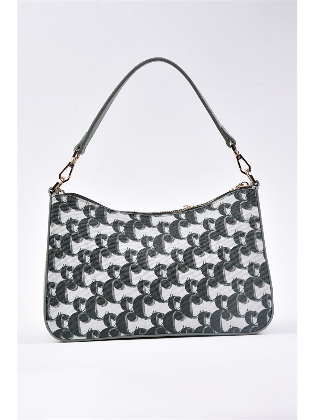 Yeşil Desenli Cüzdan Detaylı Kadın Omuz Çantası-2