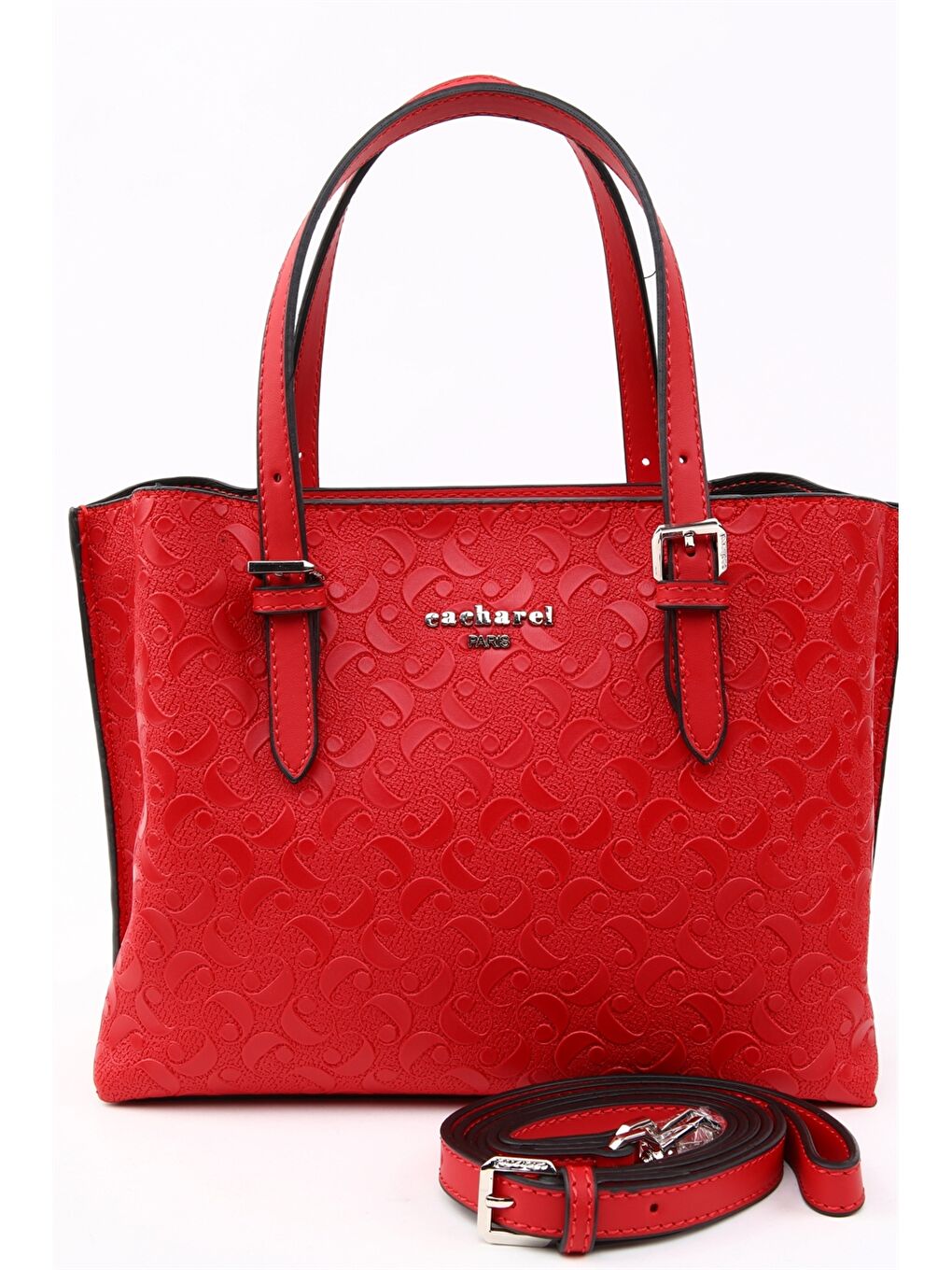 Kırmızı Desenli Kadın Tote Çanta-2