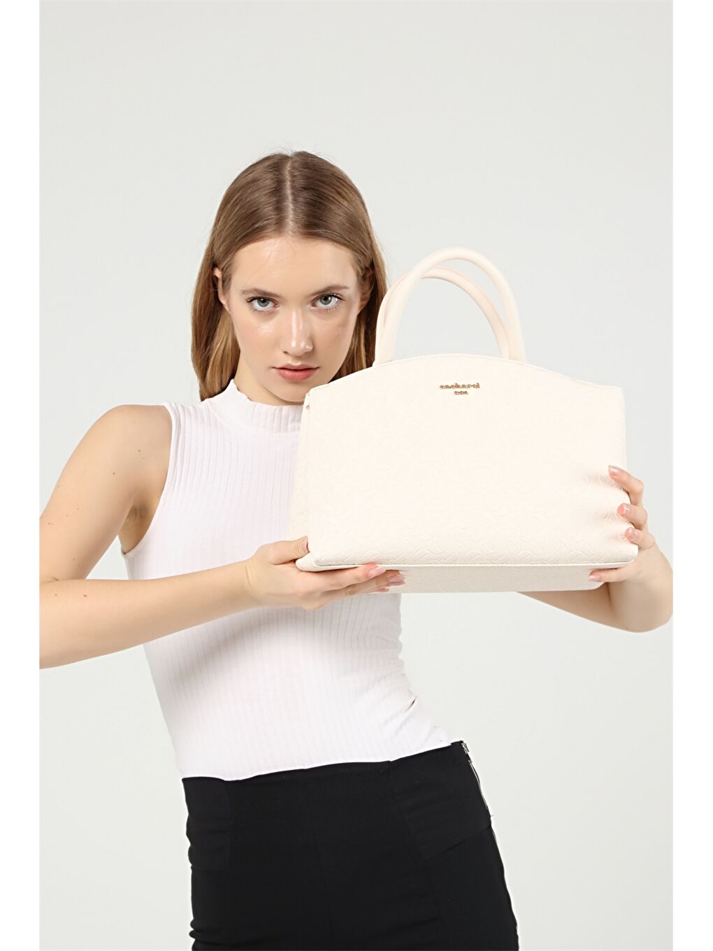 Bej Desenli Kadın El Çantası-3