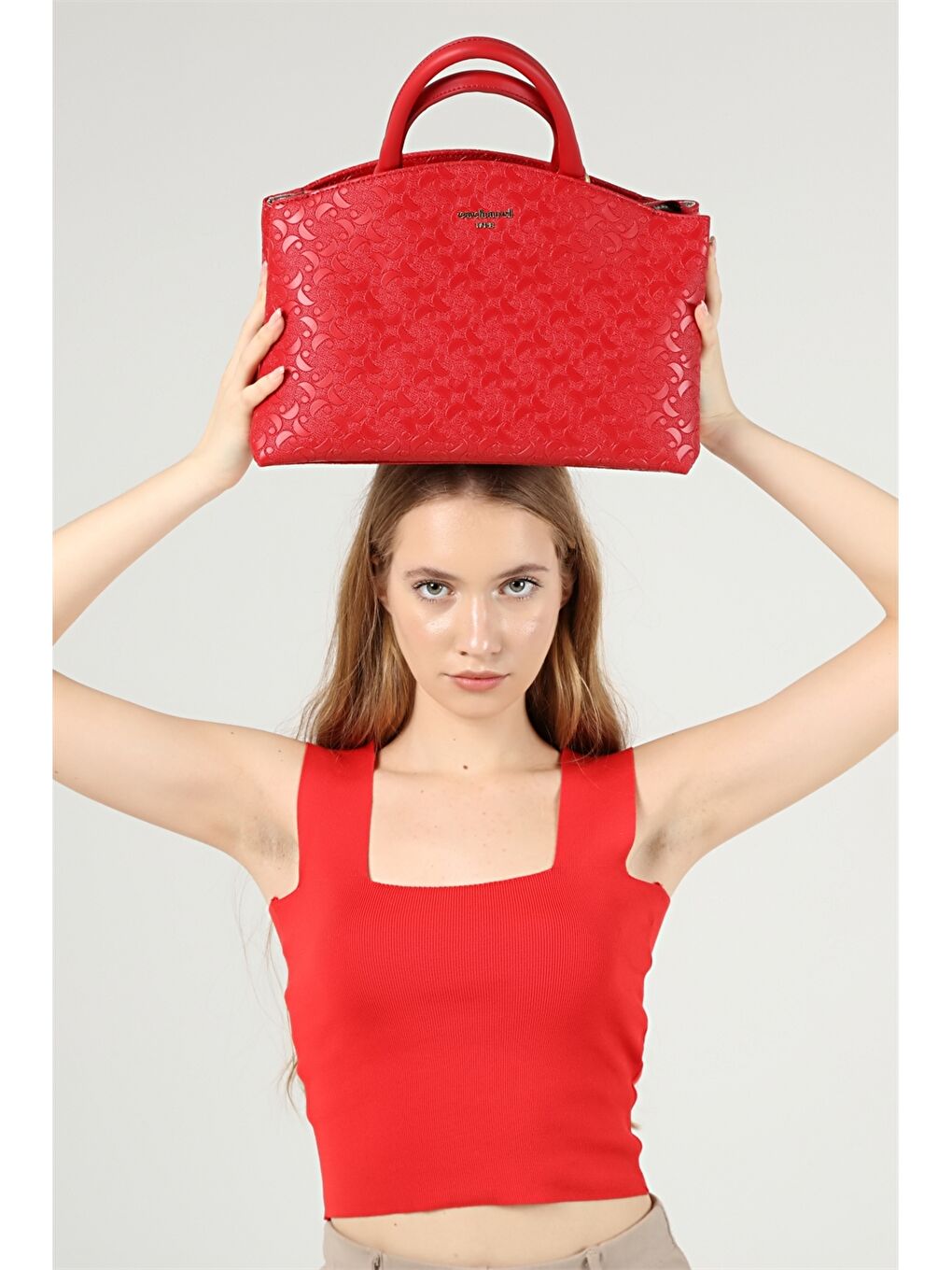 Kırmızı Desenli Kadın El Çantası-2