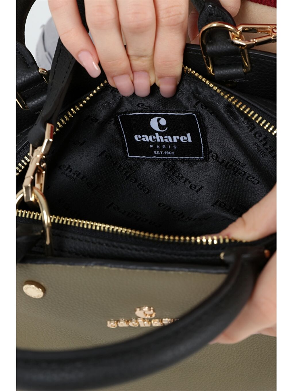 Haki Desenli Kadın El Çantası-5