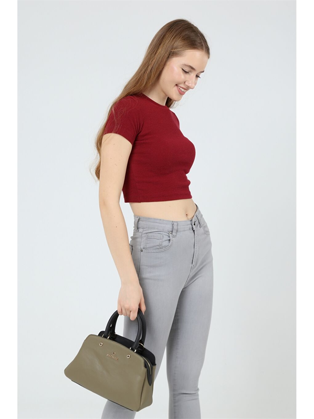 Haki Desenli Kadın El Çantası-1