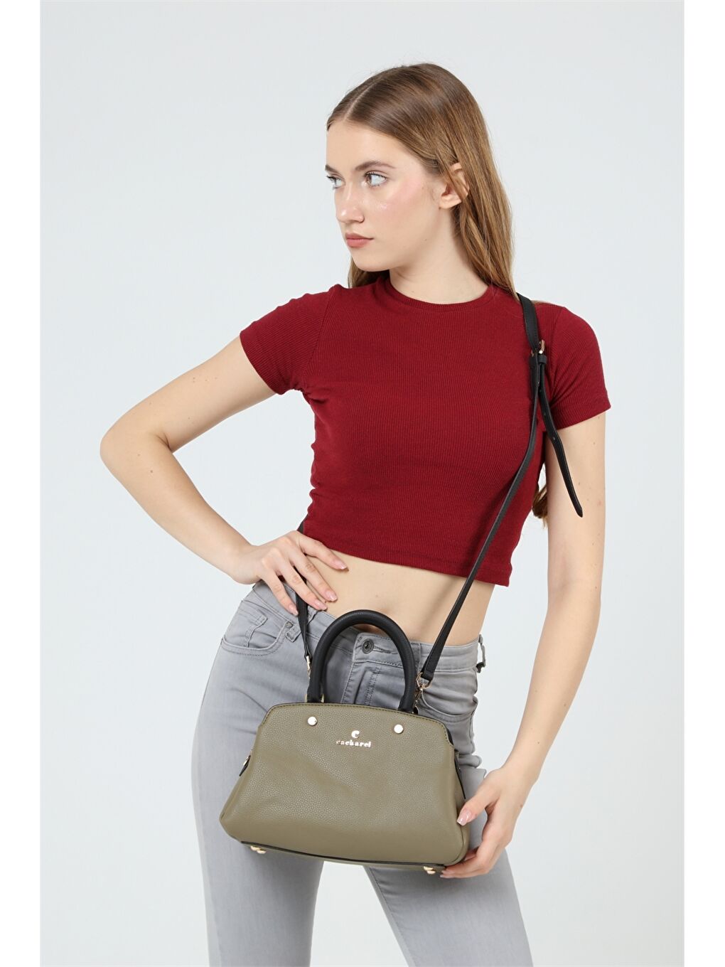 Haki Desenli Kadın El Çantası-2