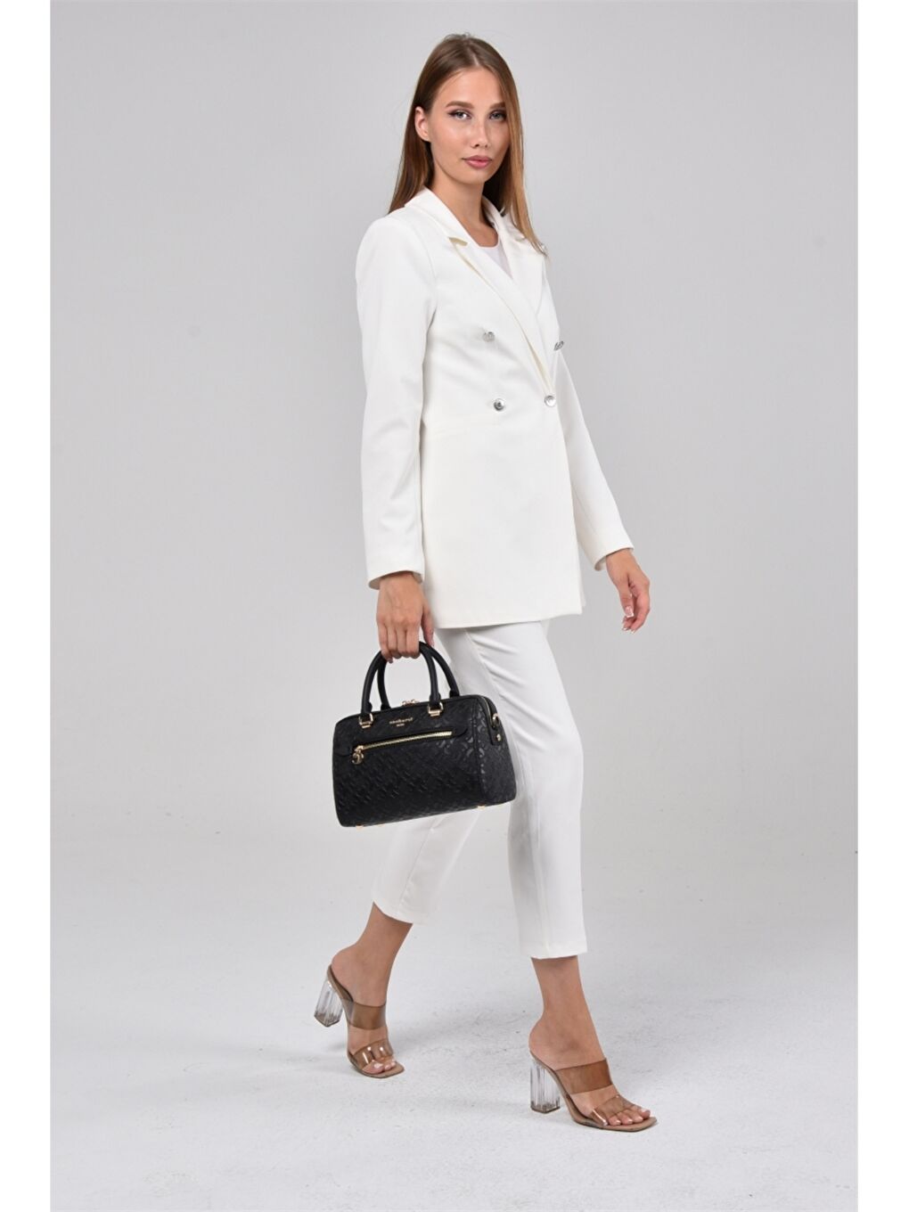 Siyah Desenli Kadın El Çantası-2