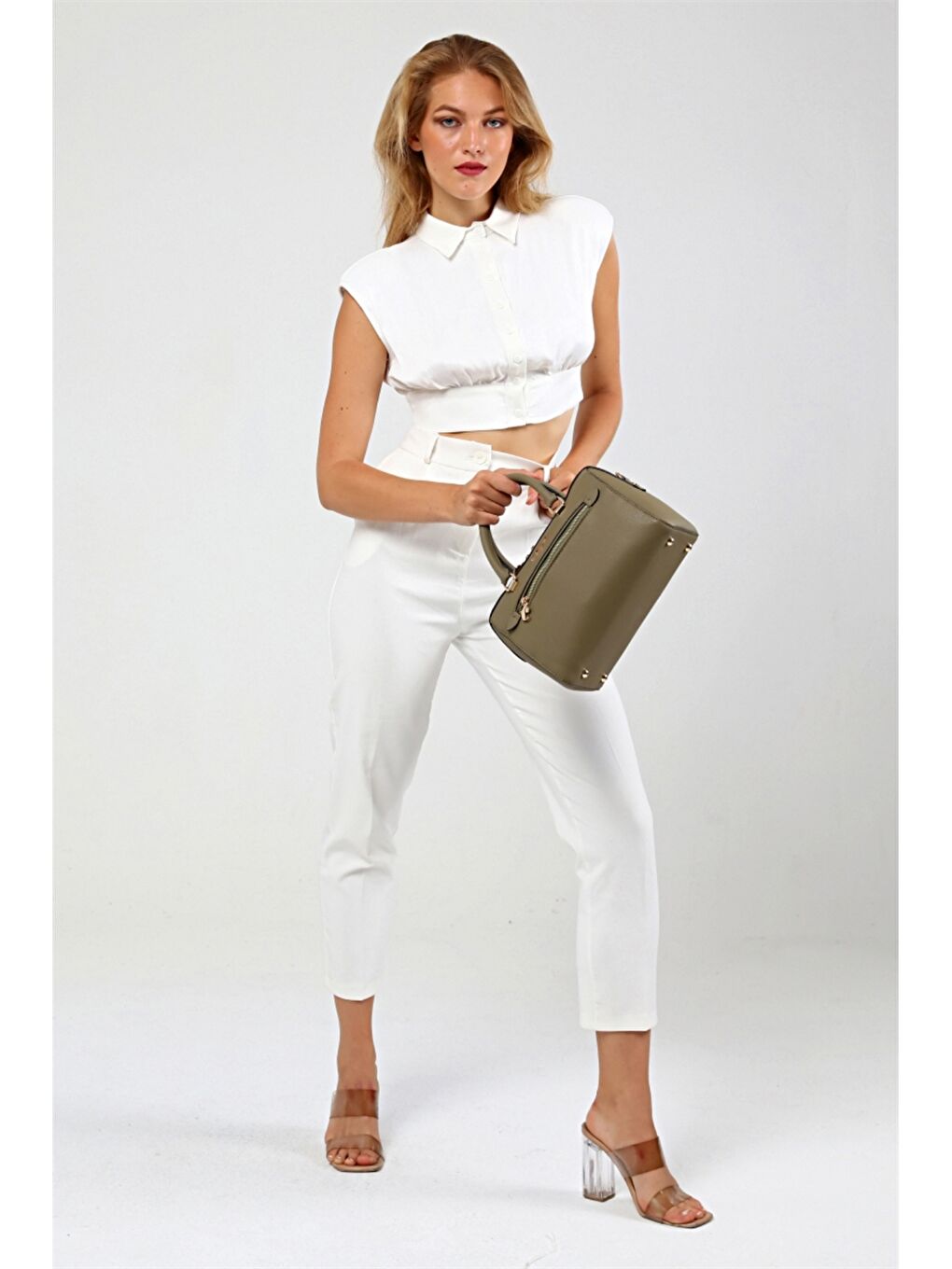 Yeşil Kadın Düz El Çantası