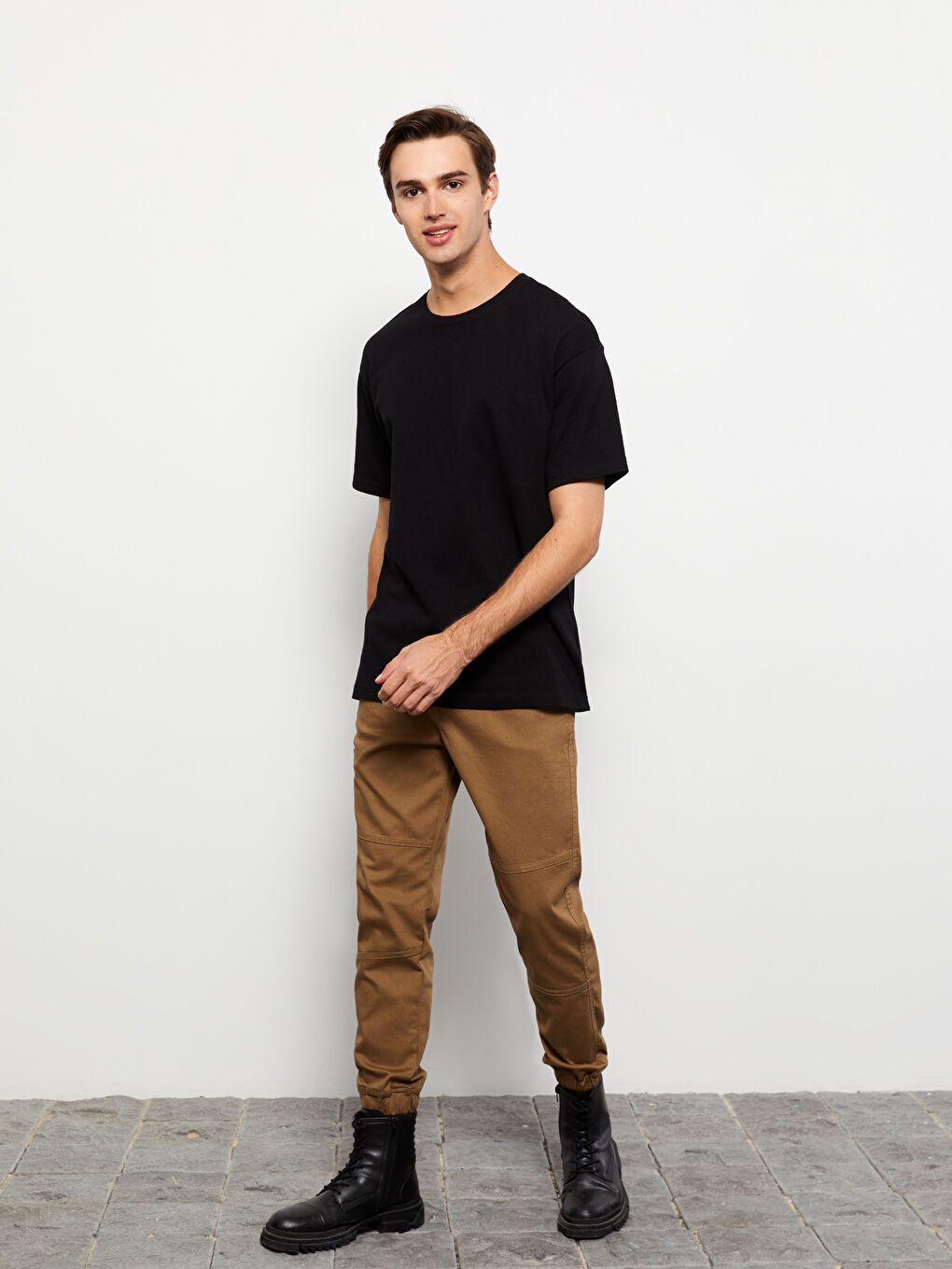 Standard Fit Gabardine Men's Jogger Trousers-1