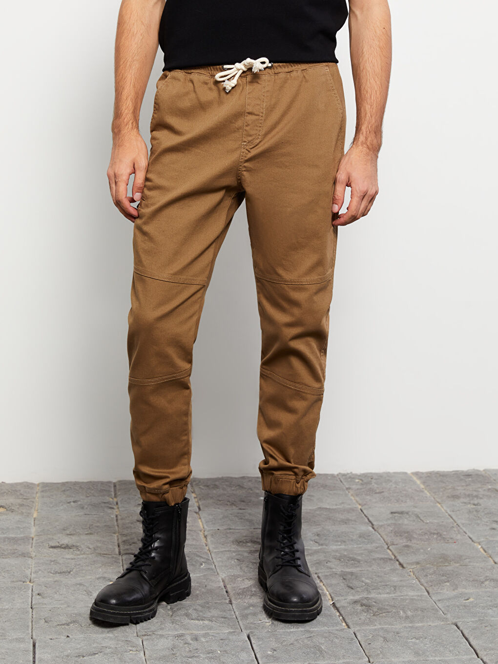 Standard Fit Gabardine Men's Jogger Trousers-2