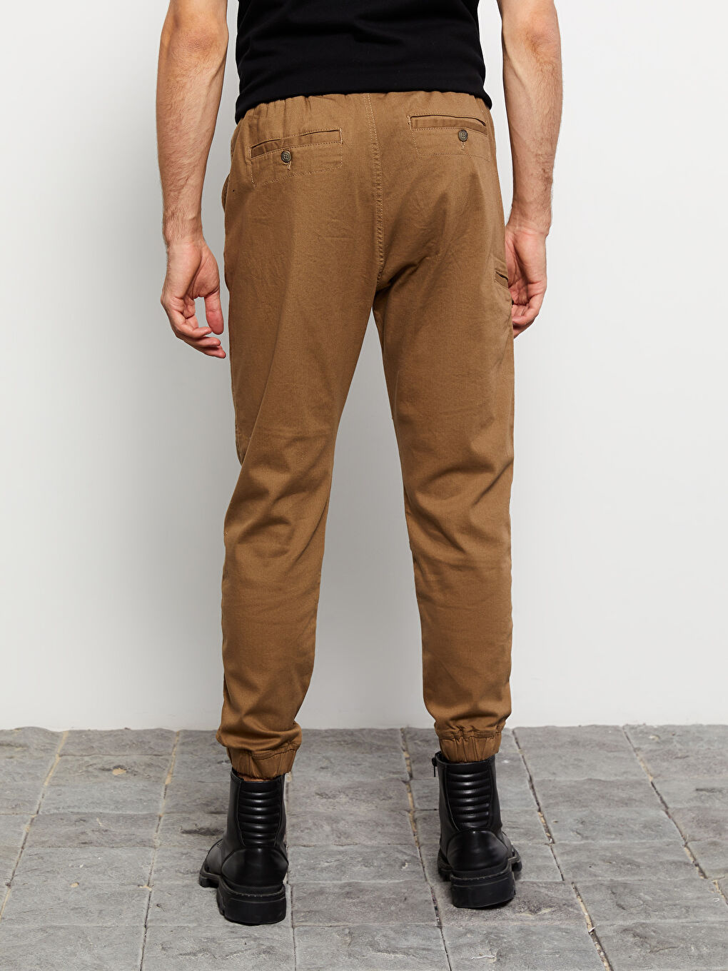 Standard Fit Gabardine Men's Jogger Trousers-3