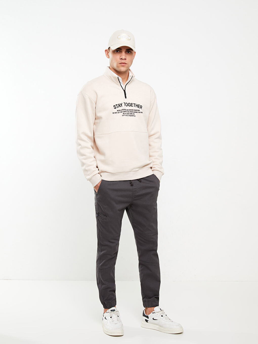 Standard Fit Gabardine Men's Jogger Trousers-1