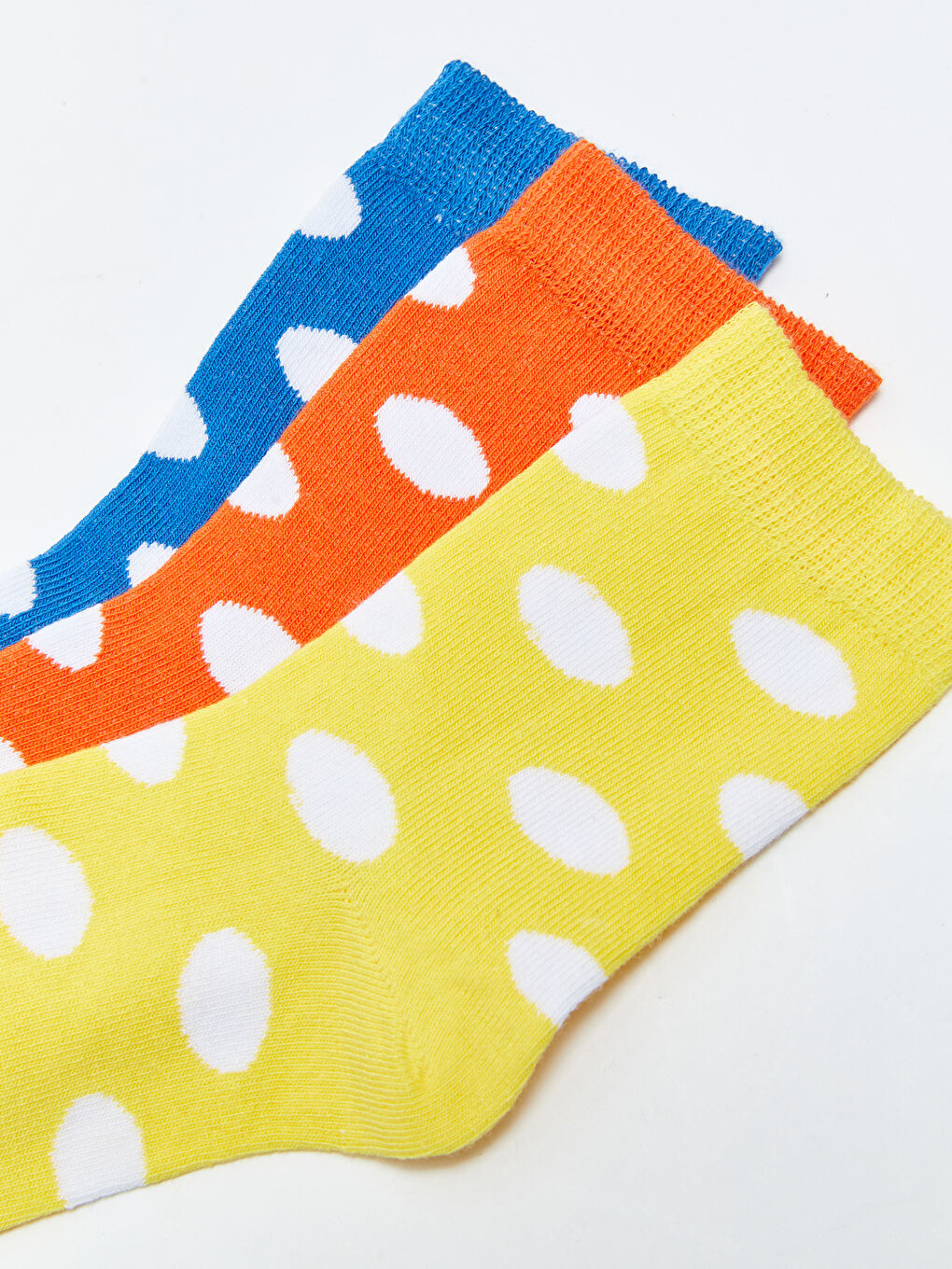 Sarı Puantiyeli Kız Çocuk Soket Çorap 3'lü-2