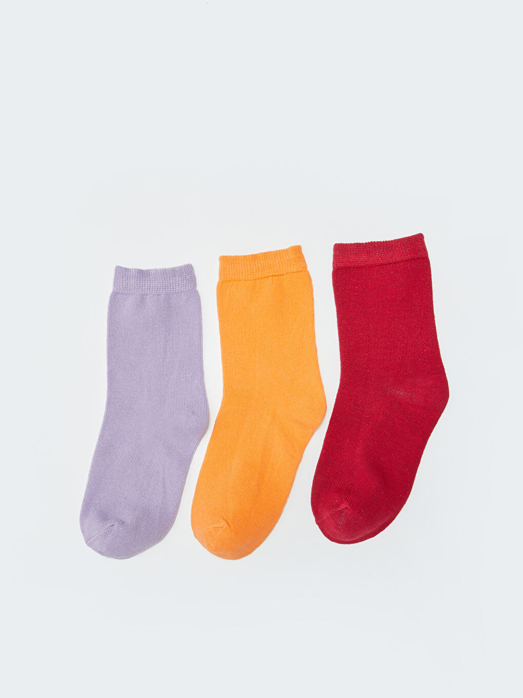 Lila Basic Kız Çocuk Soket Çorap 3'lü-1