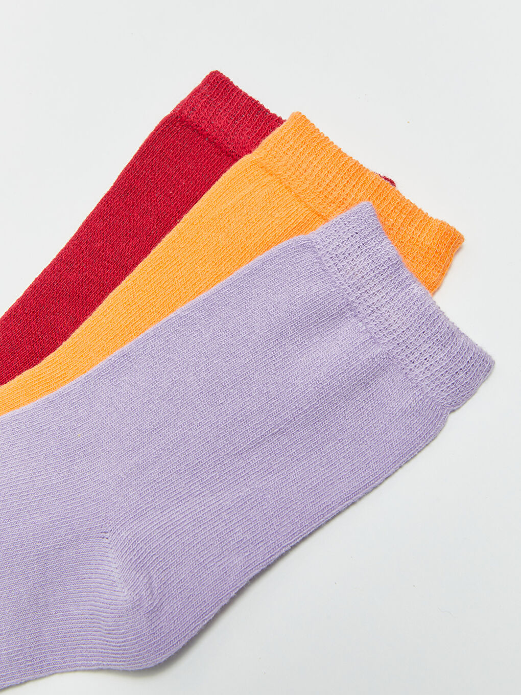 Lila Basic Kız Çocuk Soket Çorap 3'lü-2