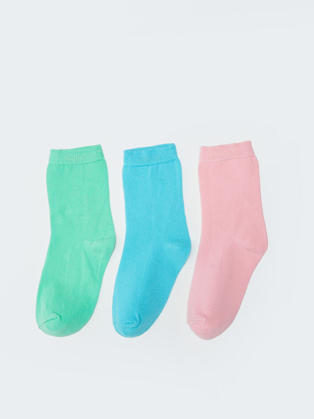 Pembe Basic Kız Çocuk Soket Çorap 3'lü-1