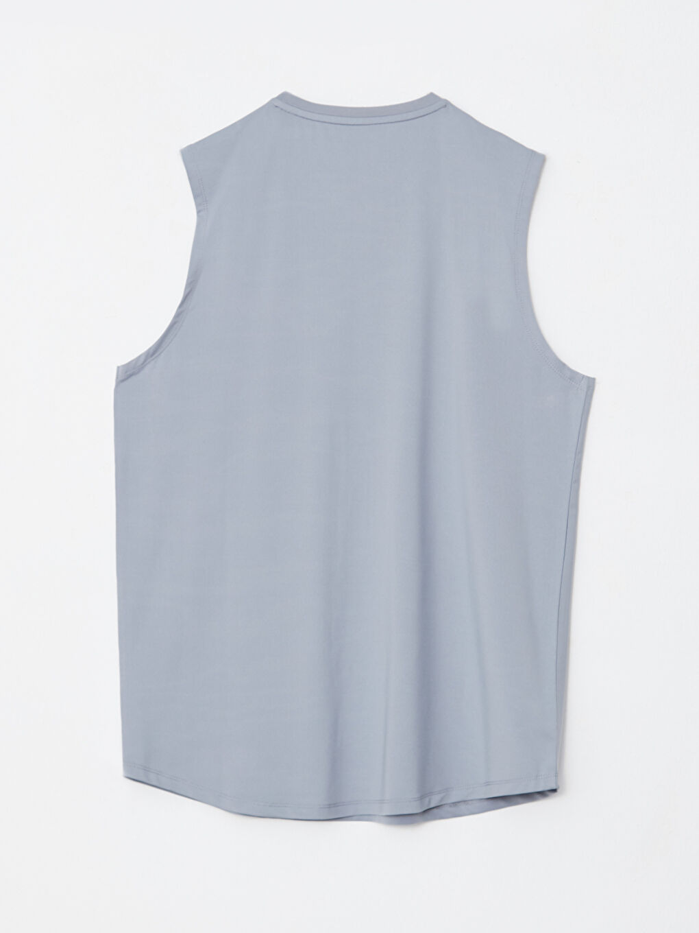 Gri Bisiklet Yaka Baskılı Erkek Kolsuz Tişört-6