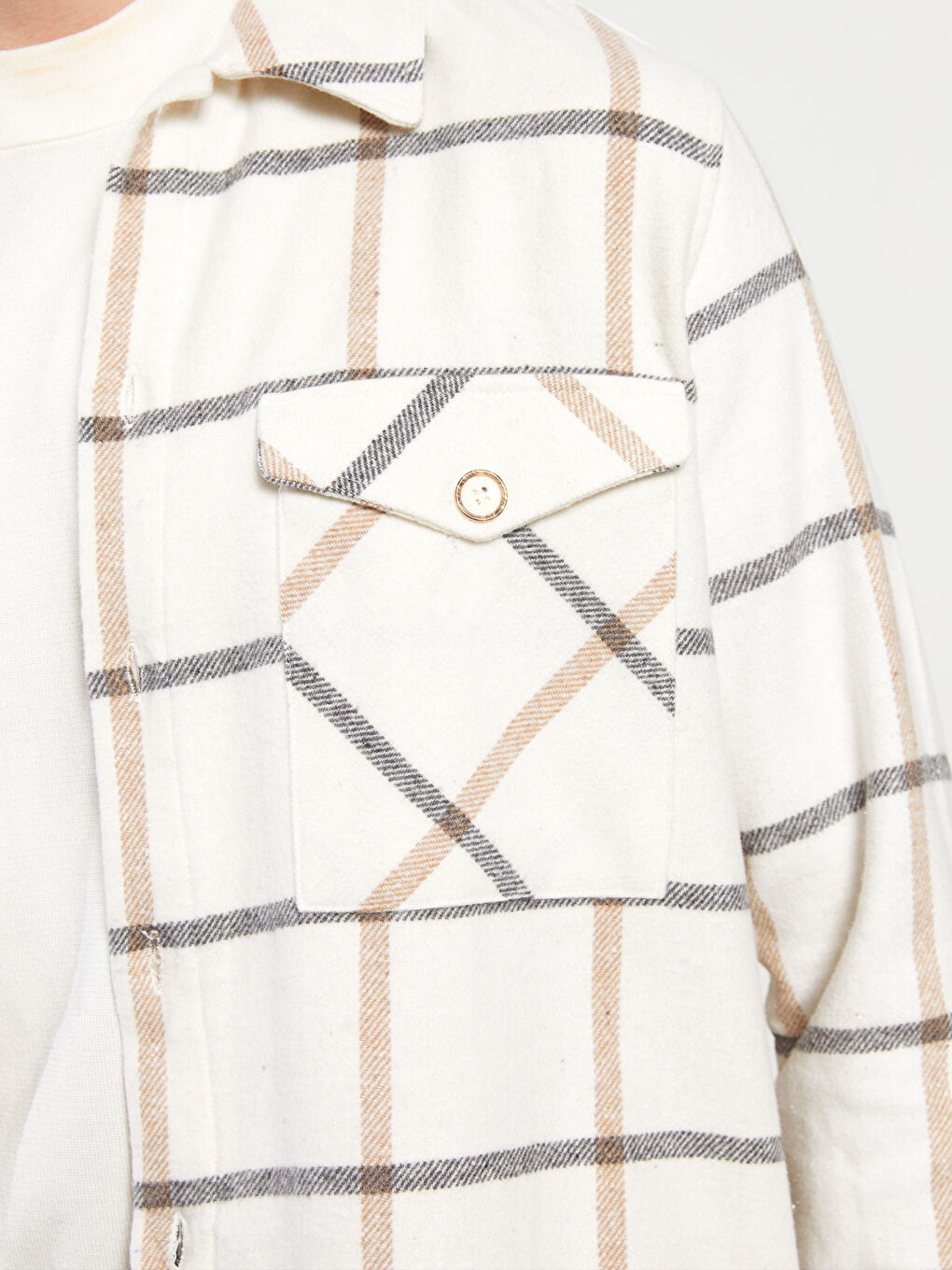 LCW ECO Regular Fit Long Sleeve Plaid Gabardine Men's Shirt -W2IT81Z8-LLX