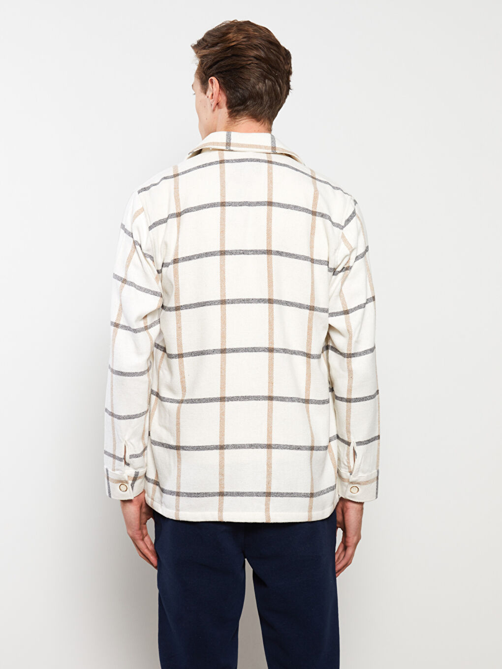 LCW ECO Regular Fit Long Sleeve Plaid Gabardine Men's Shirt -W2IT81Z8-LLX