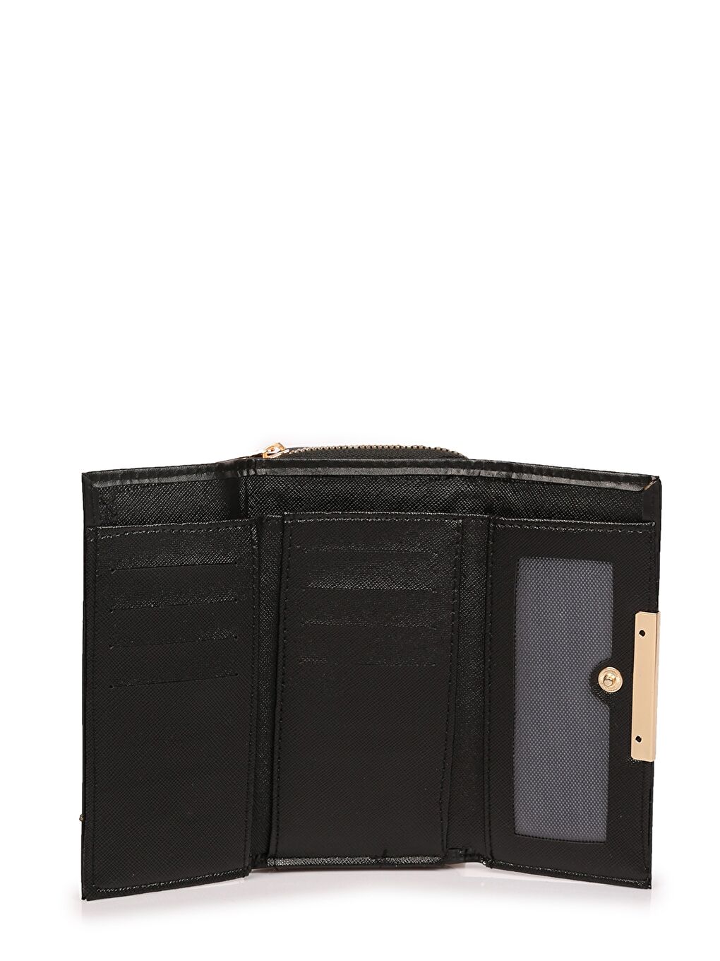 Siyah Deri Görünümlü Kadın Cüzdan-2