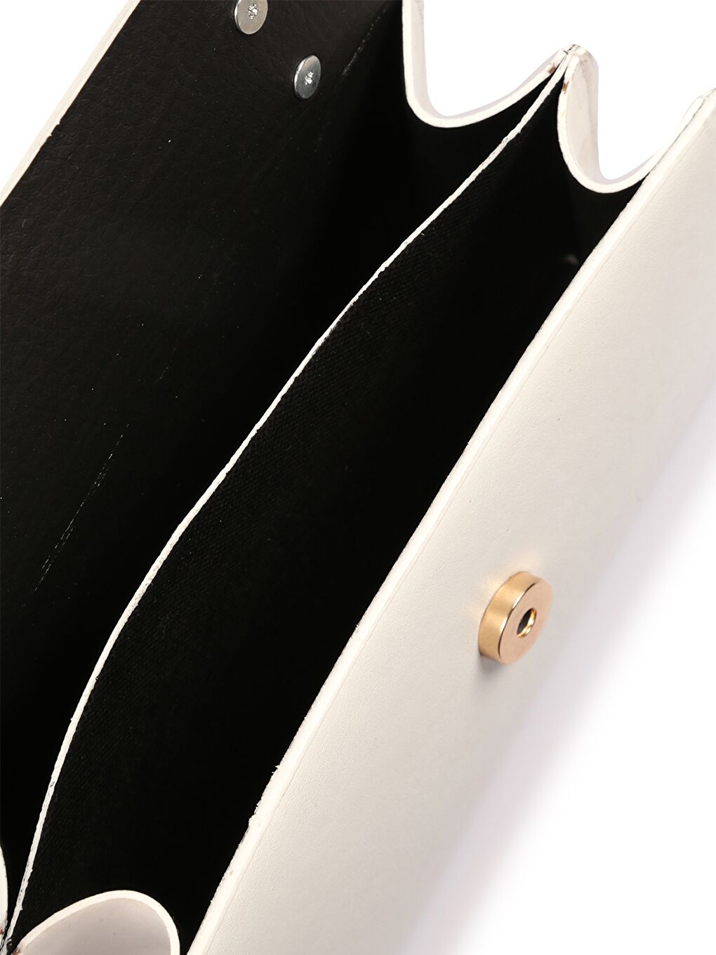 Beyaz Deri Görünümlü Kadın El Çantası-3