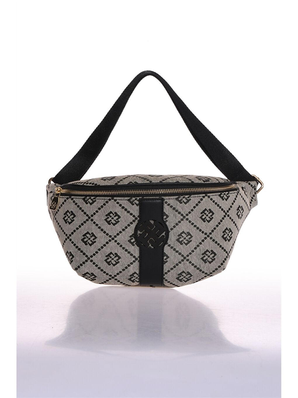 Bej Desenli Kadın Bel Çantası