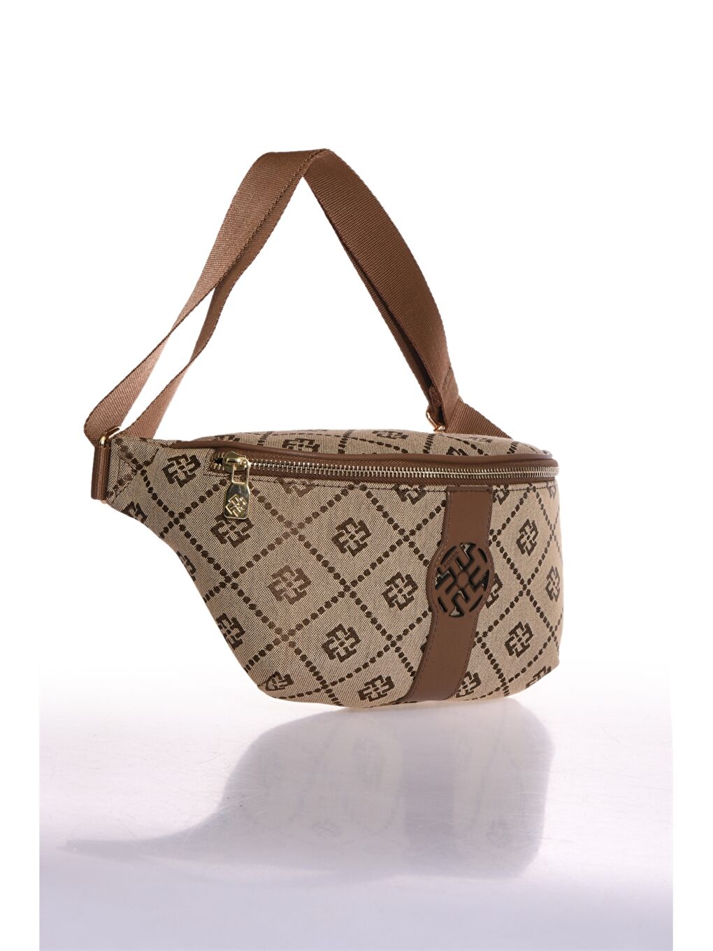 Kahverengi Desenli Kadın Bel Çantası-1