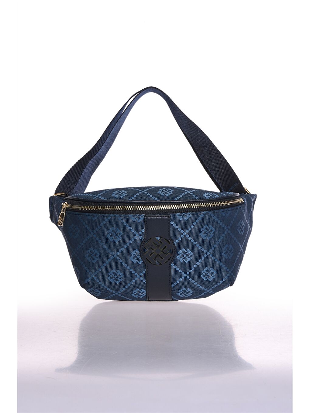 Mavi Desenli Kadın Bel Çantası