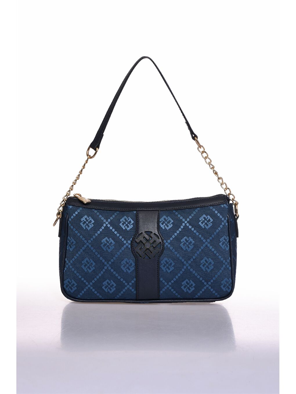 Mavi Desenli Kadın Baget Çanta