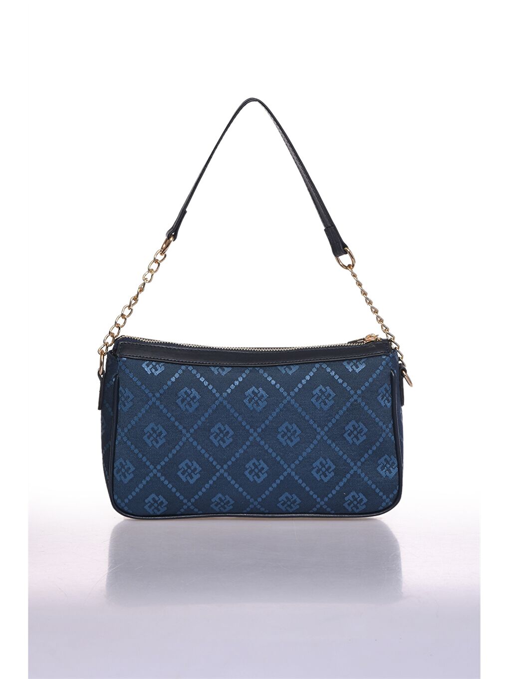 Mavi Desenli Kadın Baget Çanta-2