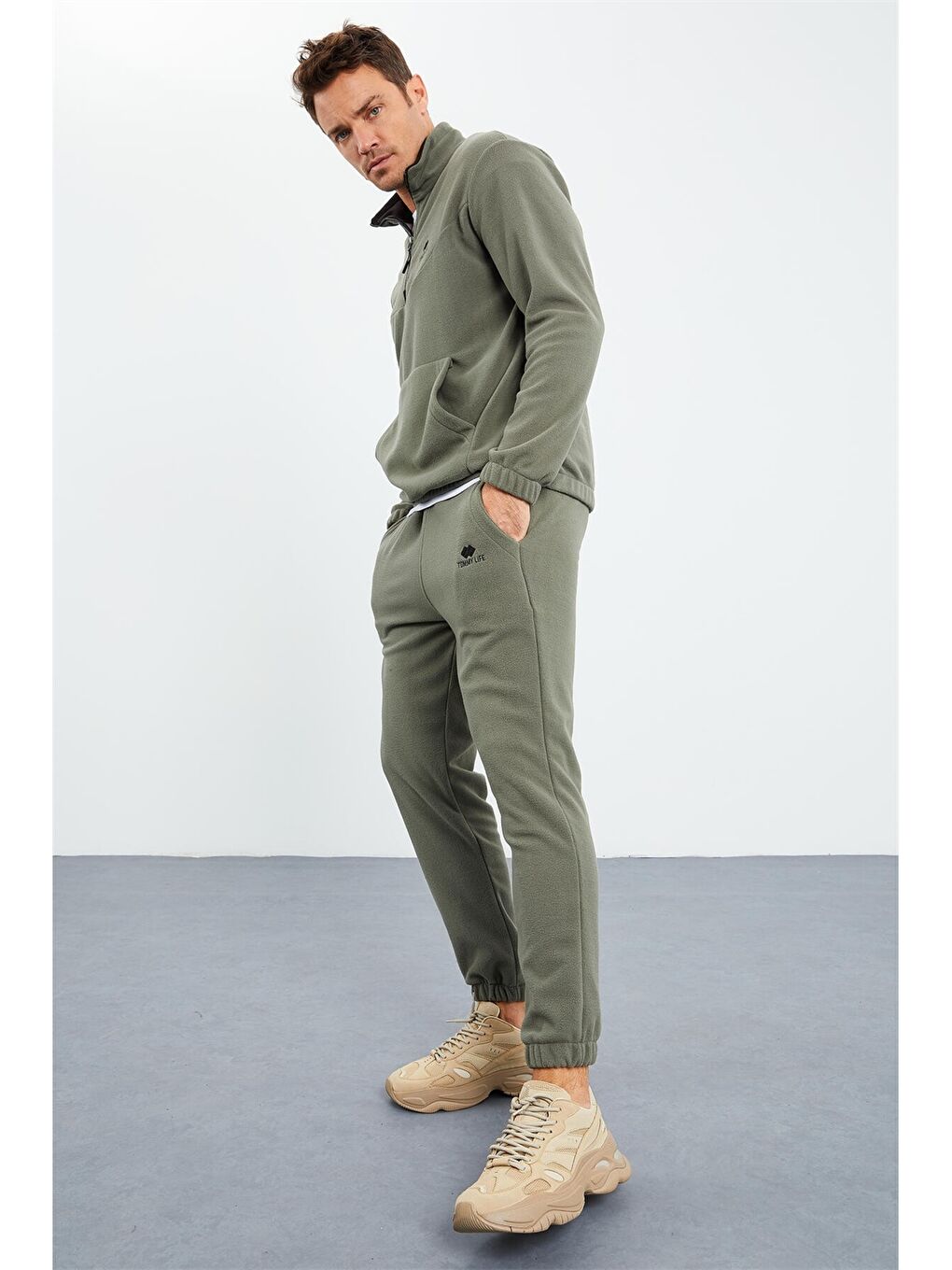 Tommy Life Yeşil Standart Kalıp Dik Yaka Erkek Eşofman Takımı - 3