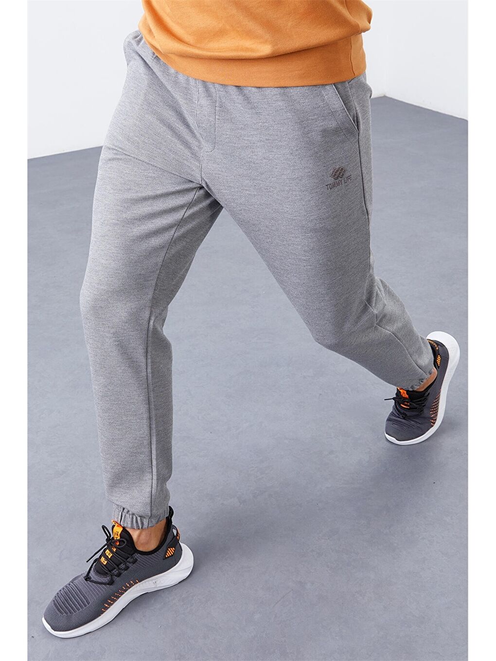 Gri Rahat Kalıp Erkek Jogger Eşofman Altı-3