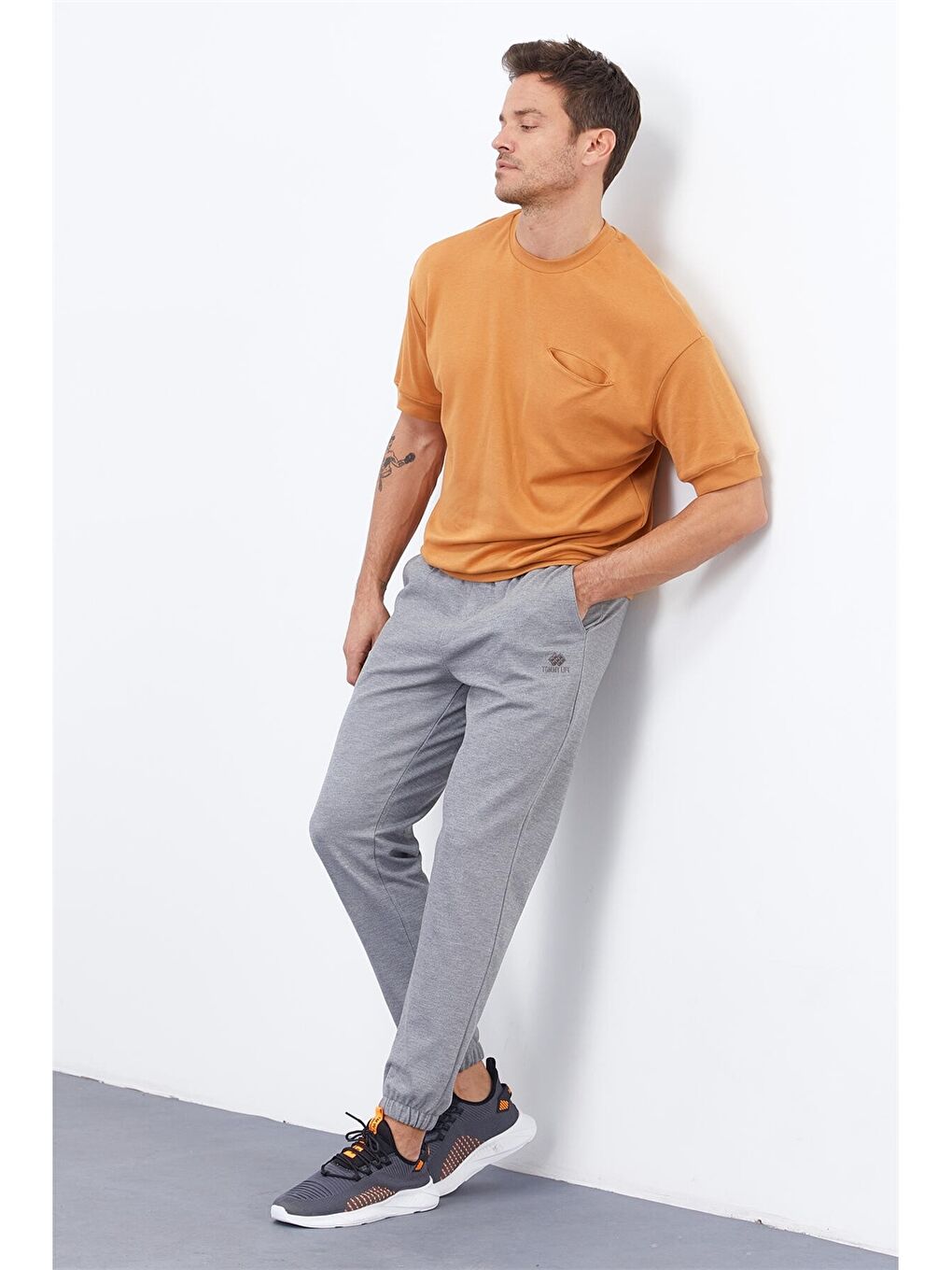 Gri Rahat Kalıp Erkek Jogger Eşofman Altı-6