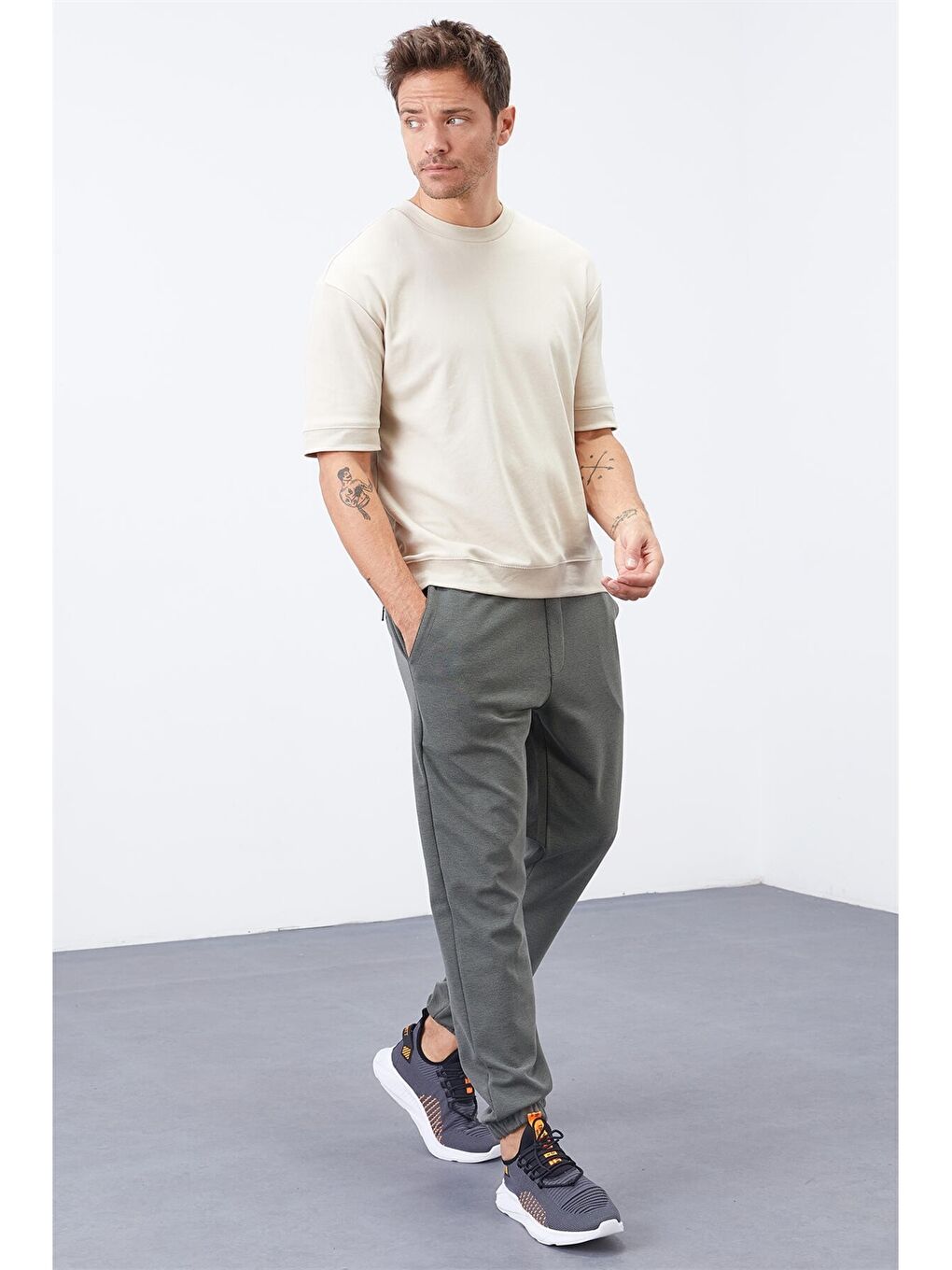 Yeşil Rahat Kalıp Erkek Jogger Eşofman Altı