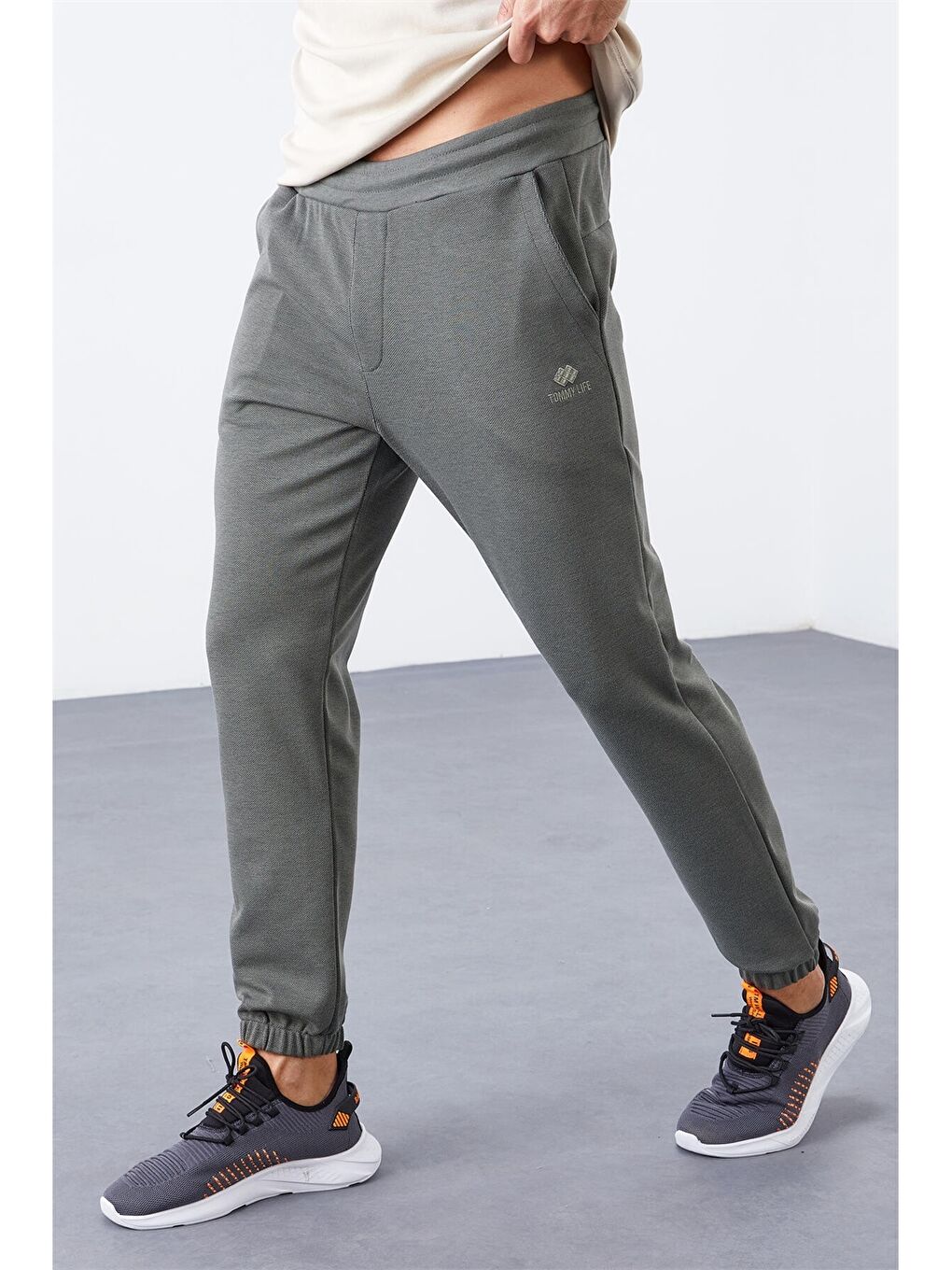 Yeşil Rahat Kalıp Erkek Jogger Eşofman Altı-5