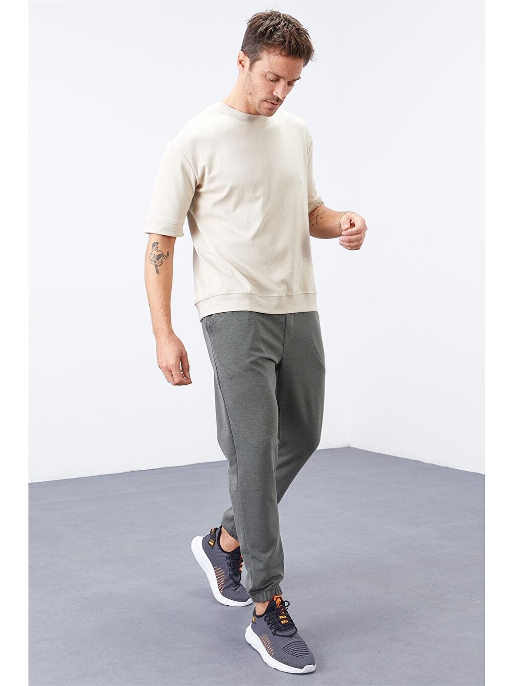 Yeşil Rahat Kalıp Erkek Jogger Eşofman Altı-6