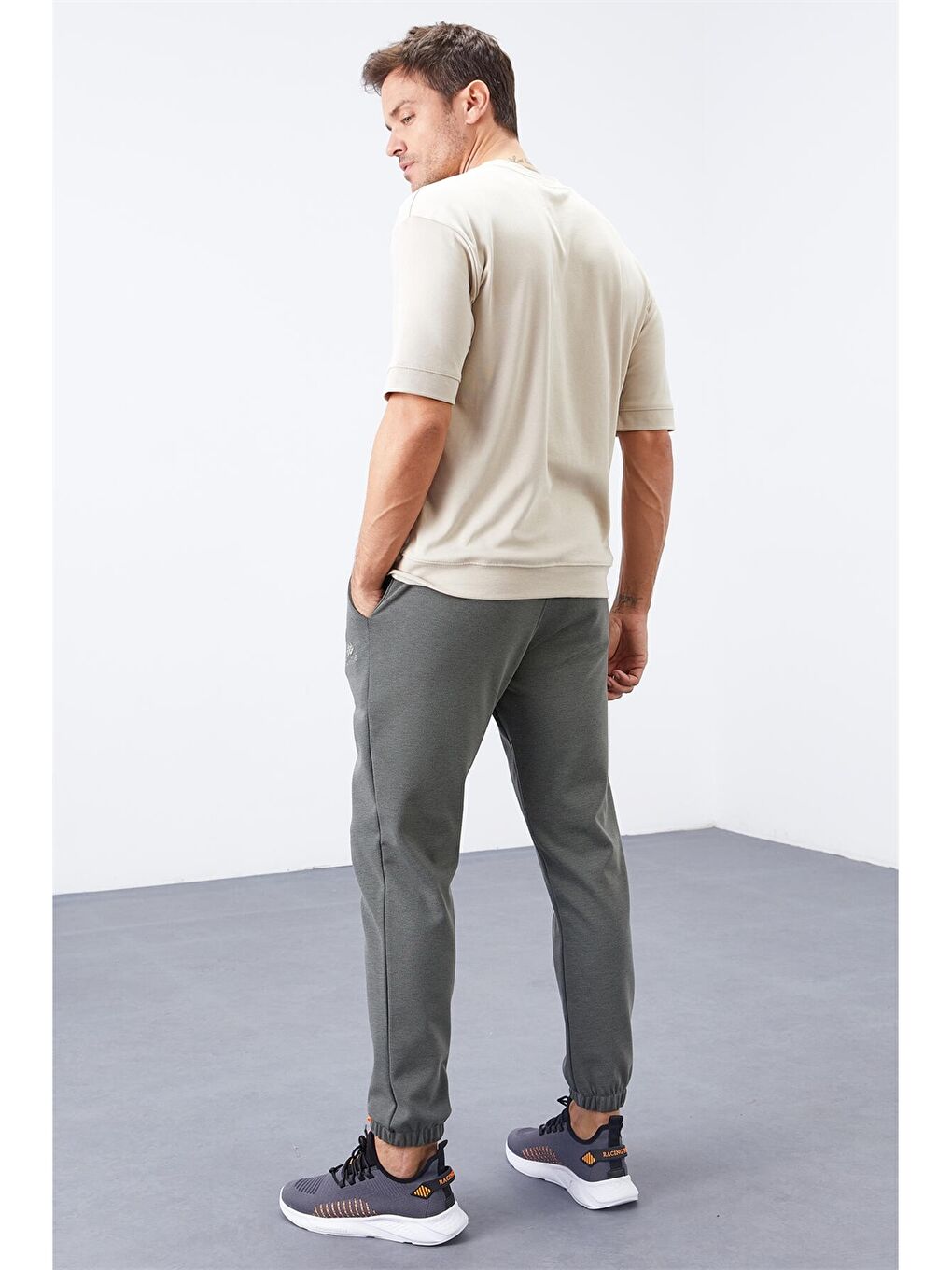 Yeşil Rahat Kalıp Erkek Jogger Eşofman Altı-7