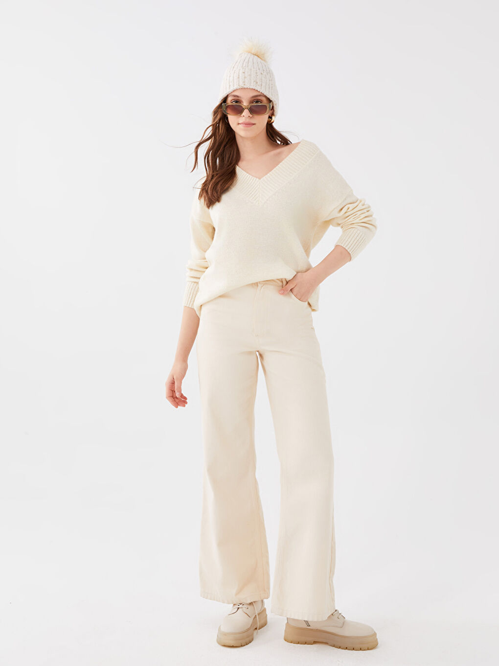 Ponponlu Kadın Triko Bere-2