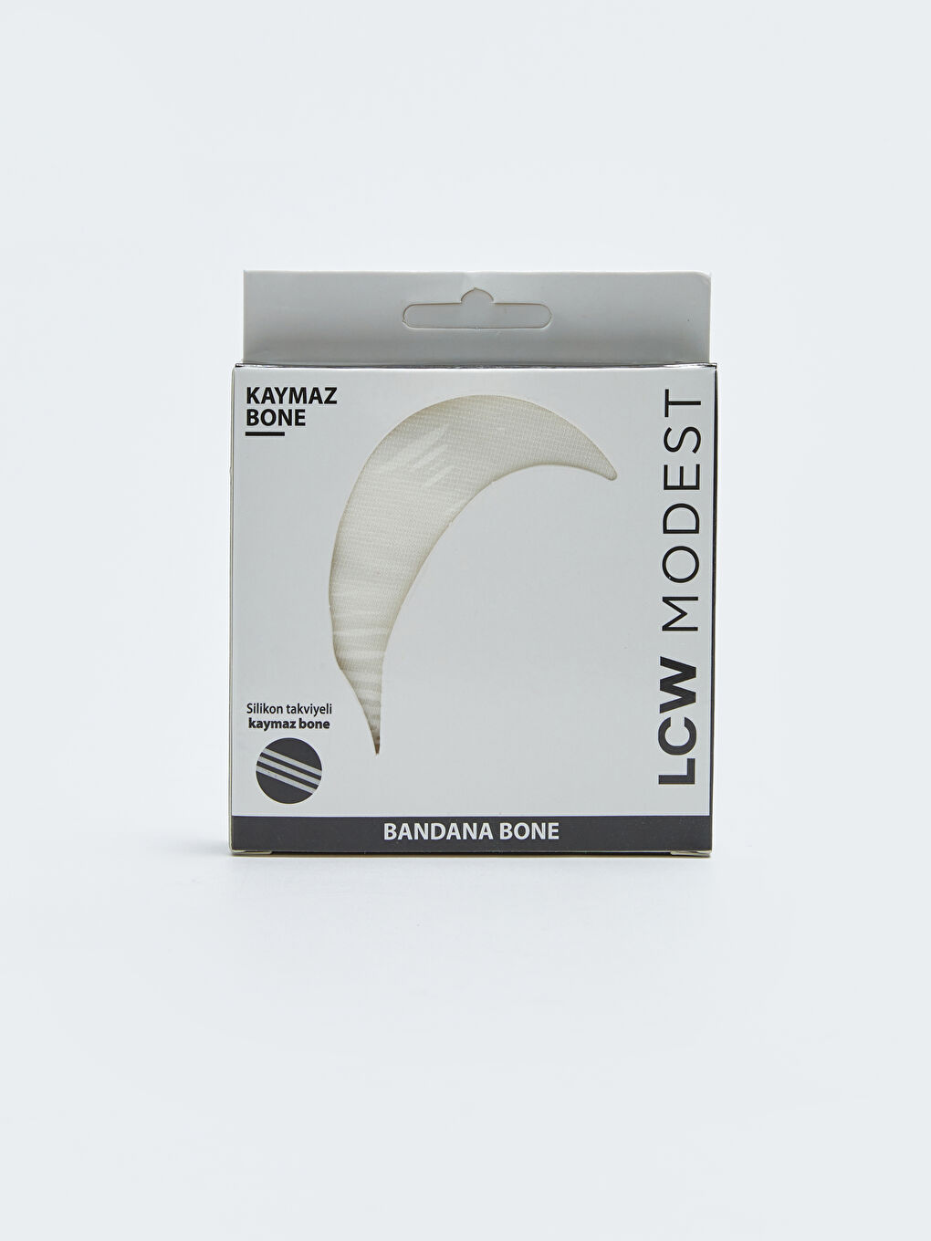 Ekru Kadın Düz Kaymaz Bandana Bone-2