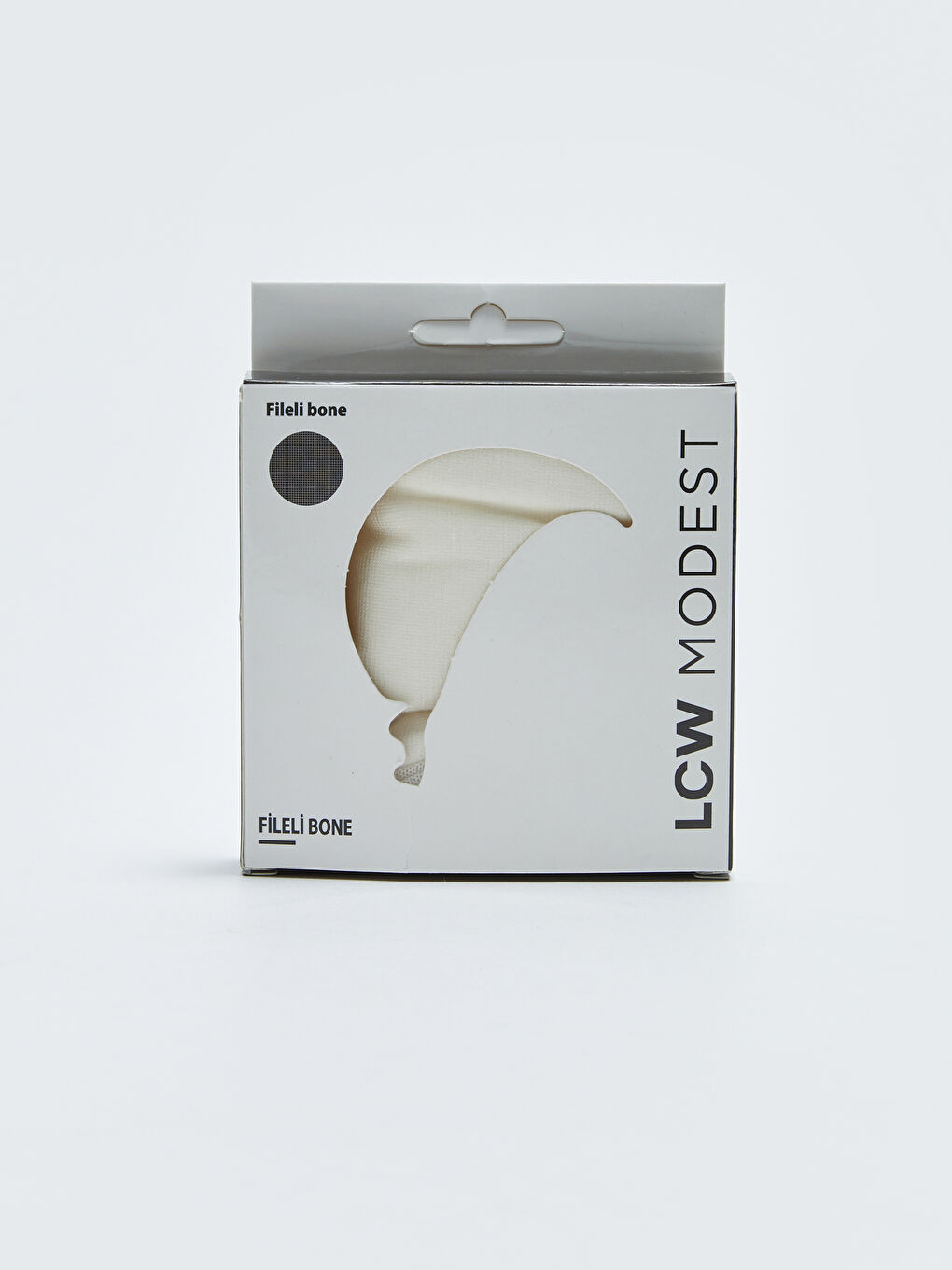 Ekru Kadın Fileli Bone