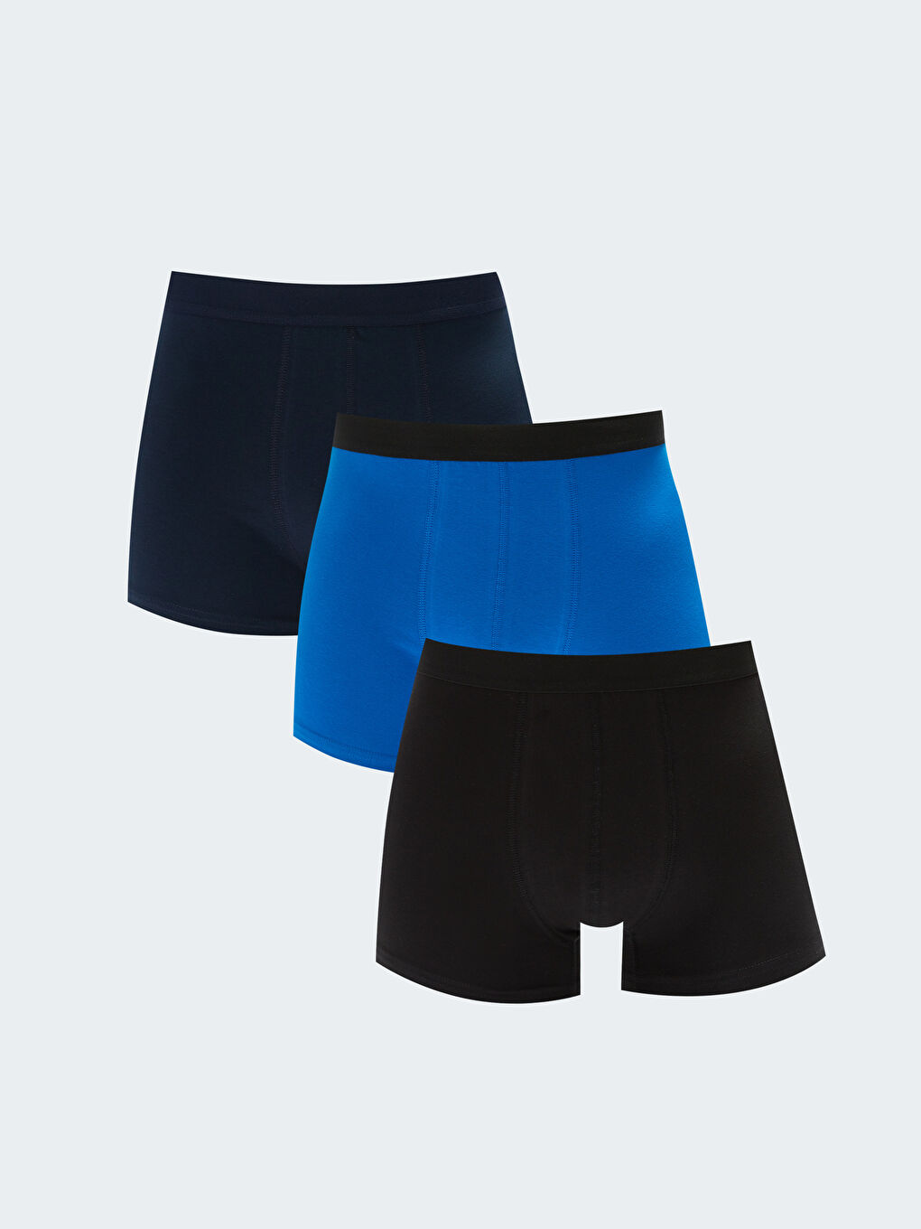 LCW ECO Siyah Standart Kalıp Pamuklu Esnek Erkek Boxer 3'lü