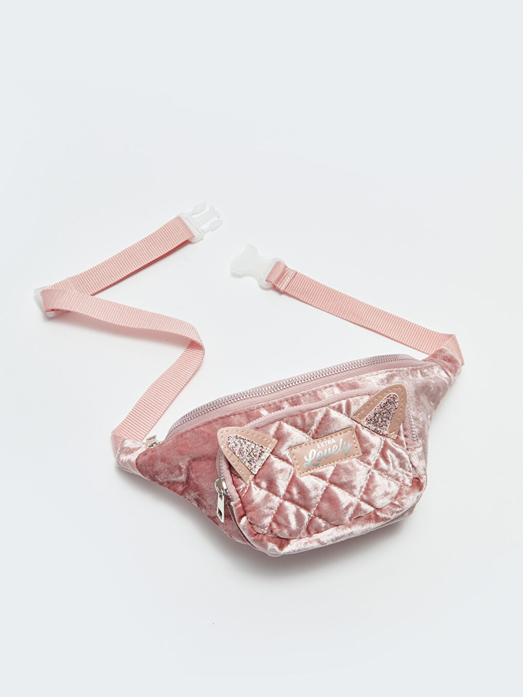 Pembe Etiket Detaylı Kız Çocuk Bel Çantası