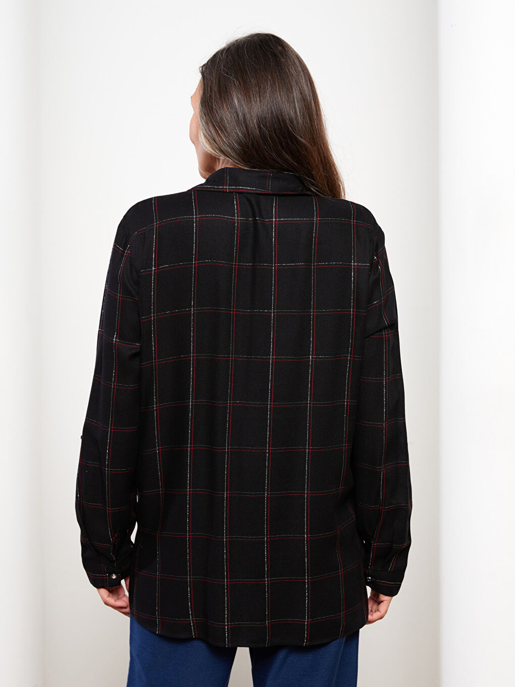 Plaid Long Sleeve Women's Shirt-4