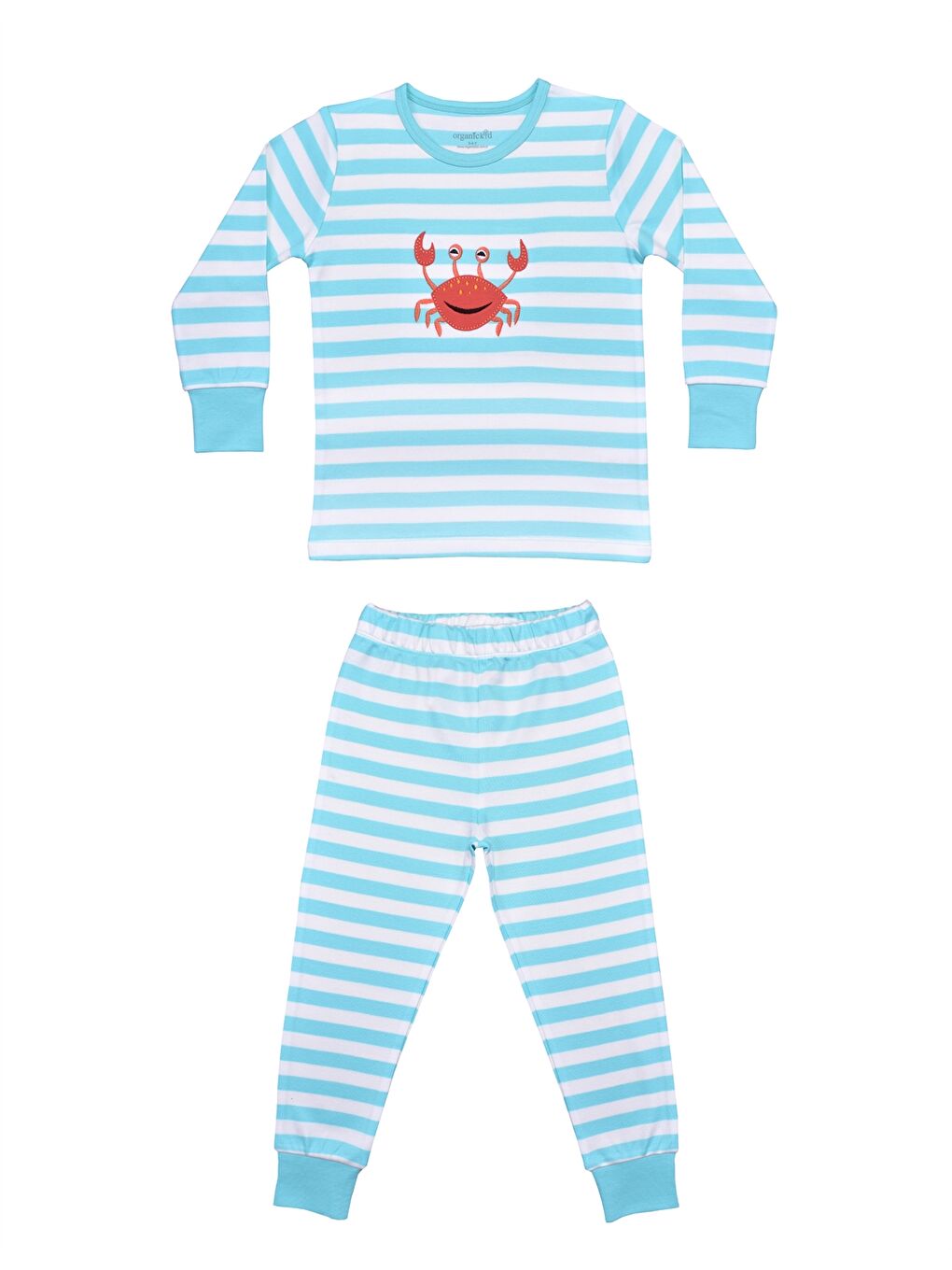 Crew Neck Striped Long Sleeve Boys Pajamas Set
