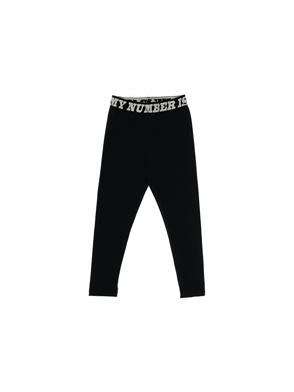 Siyah Beli Lastikli Baskılı Kız Çocuk Tayt