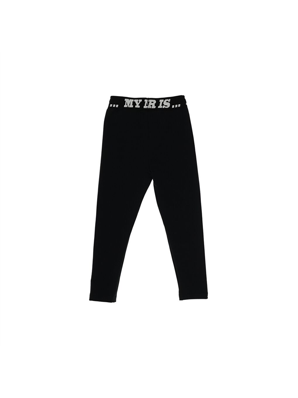 Siyah Beli Lastikli Baskılı Kız Çocuk Tayt-1