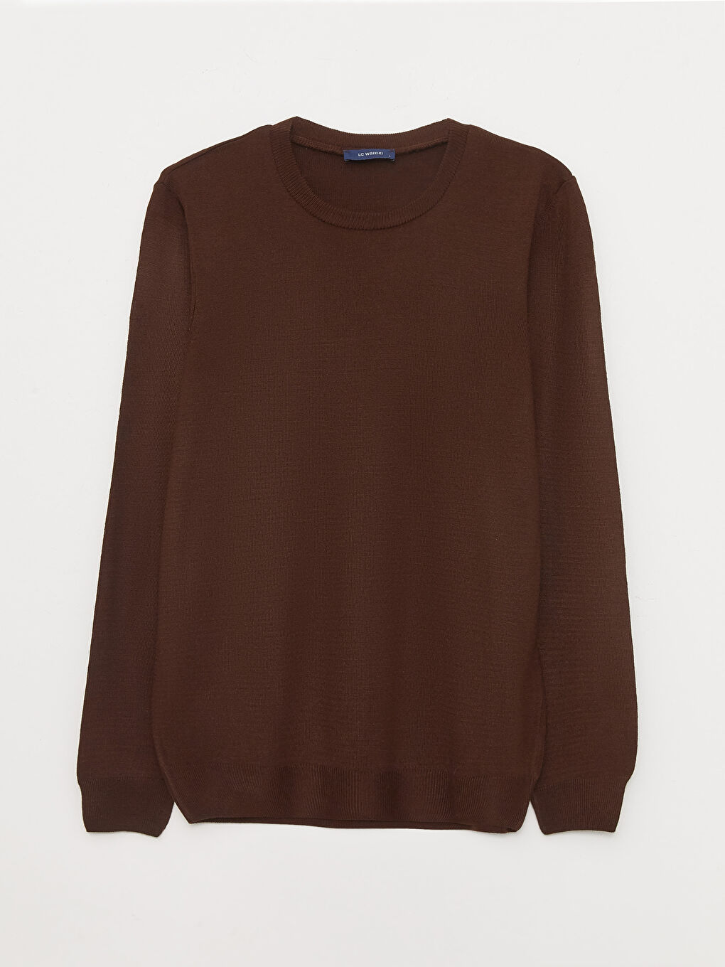 بلوفر تريكو كم طويل بياقة دائرية للرجال-5