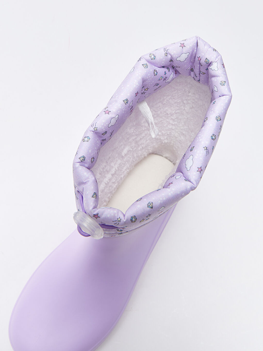 Lila Patch Detaylı Kız Çocuk Diz Altı Yağmur Çizmesi-4