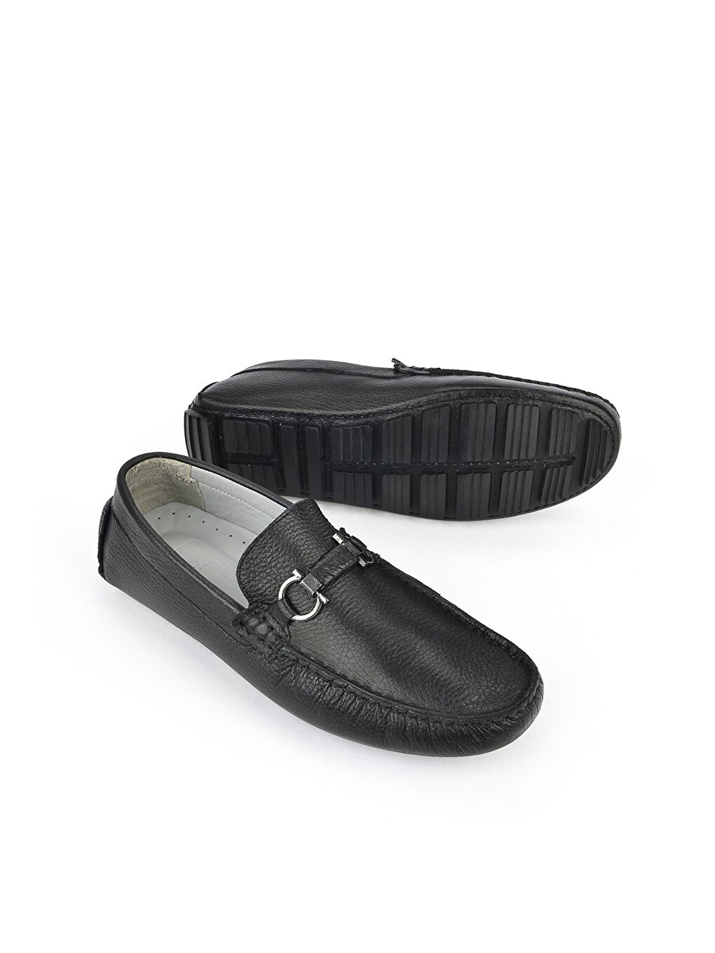 Siyah Hakiki Deri Dekoratif Dikişli Erkek Klasik Ayakkabı-4